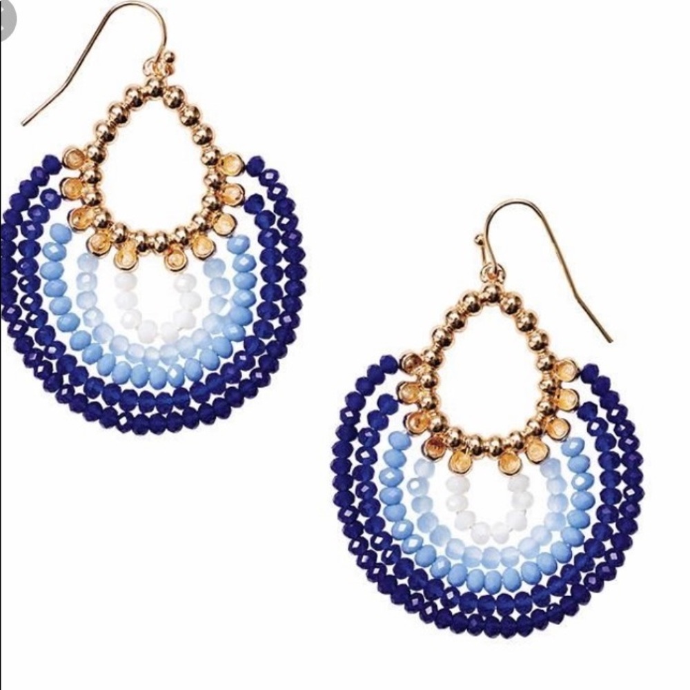 Shades of Blue Beaded Earrings